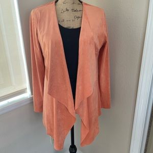 Soft Surroundings Faux Ultra Suede Jacket. Peach/melon. S.